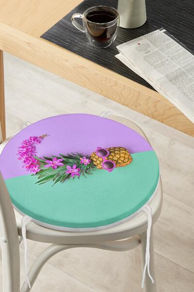 Realhomes Зелений і фіолетовий ананас тематичний спеціальний дизайн круглий с...