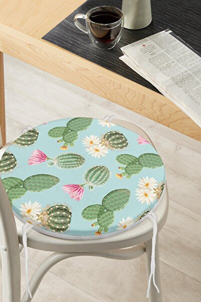 Realhomes Сучасна кругла подушка для стільця з цифровим принтом у вигляді как...