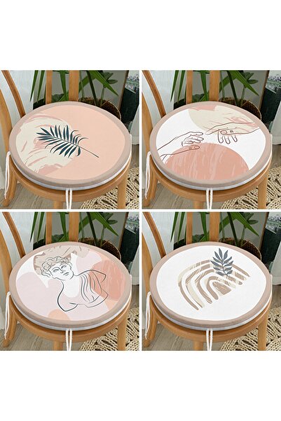 Realhomes Набір з 4 круглих стільців з цифровим принтом у богемському стилі т...