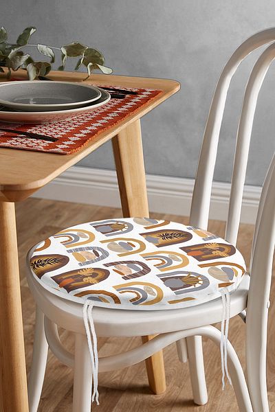 Realhomes Ethnic Abstract Design Digital Printed Round Zippered Chair Cushion