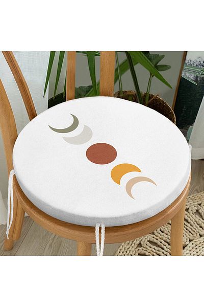 Realhomes Moon's Transformations Special Design Digital Printed Round Zippered Chair Cushion
