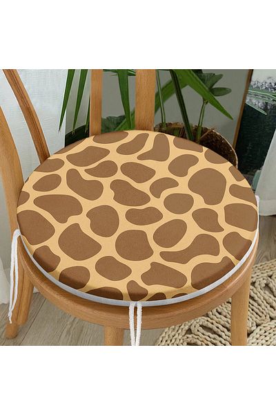 Realhomes Digital Printed Modern Round Zippered Chair Cushion with Geometric Patterns on Colorful Floor