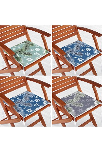 Realhomes Набір з 4 сучасних стільцевих подушок з блискавкою та візерунком сн...