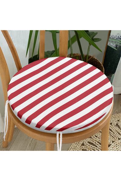 Realhomes Сучасна кругла подушка для стільця з цифровим принтом у вигляді кол...