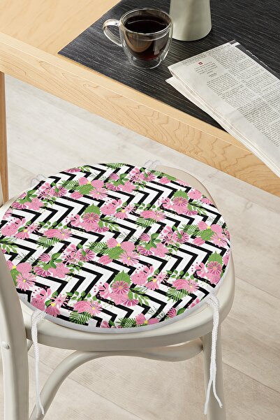 Realhomes Zigzag zebra šara Ogea šara okrugli jastuk za stolicu sa patentnim ...