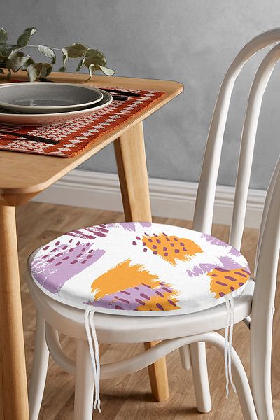Realhomes Round Zippered Chair Cushion in Custom Digital Printed Colors