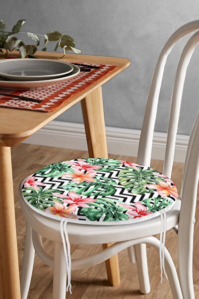 Realhomes Цифровий принт із зигзагоподібним візерунком «зебра» на круглій под...