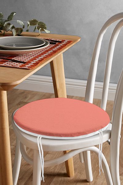 Realhomes Coral Picture Digital Printed Round Zippered Chair Cushion