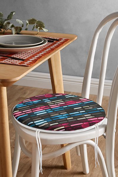 Realhomes Geometric Motifs Special Design Digital Printed Round Zippered Chair Cushion