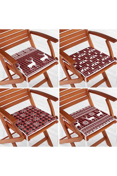 Realhomes New Year Special 4+N/Set Snowflake Zipper Chair Cushion Kursi