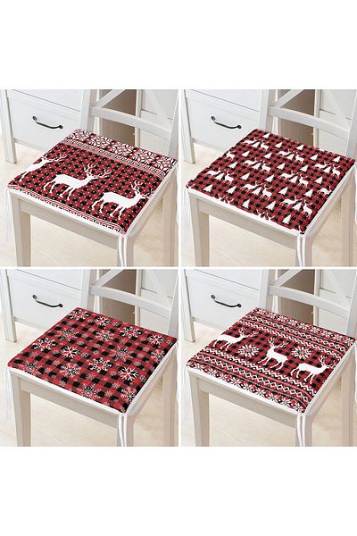 Realhomes New Year Special 4+N/Set Snowflake Zipper Chair Cushion Kursi