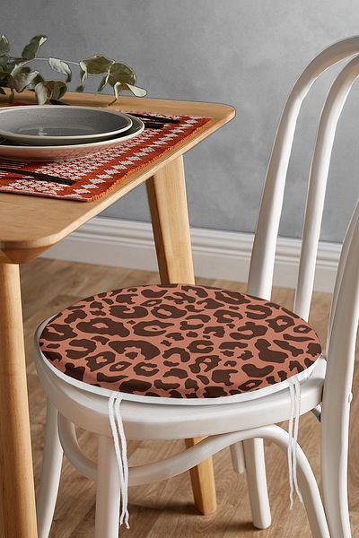 Realhomes Digital Printed Modern Round Zippered Chair Cushion with Geometric Patterns on Colorful Floor
