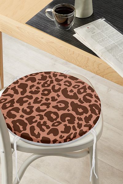 Realhomes Digital Printed Modern Round Zippered Chair Cushion with Geometric Patterns on Colorful Floor