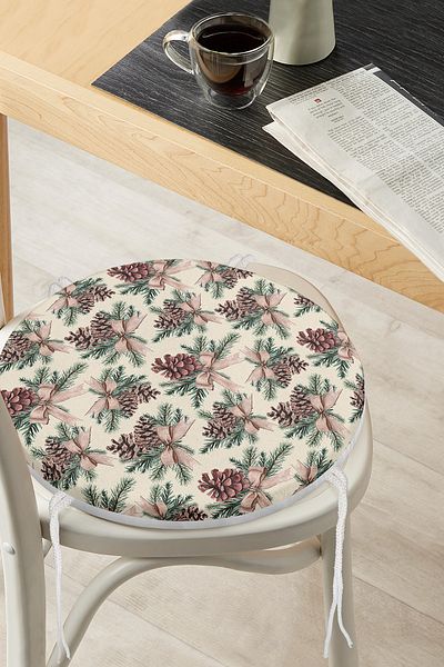 Realhomes Digital Printed Modern Round Zippered Chair Cushion with Special Design Cone Design