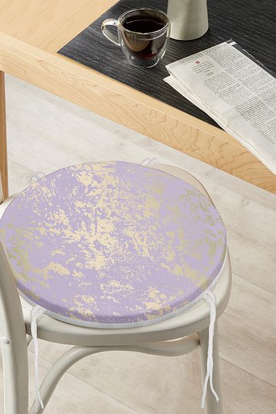 Realhomes Purple Color Gradient Pattern Digital Printed Modern Round Zippered Chair Cushion