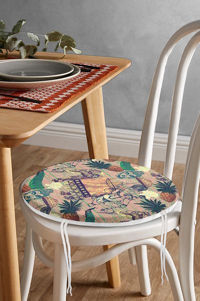 Realhomes Ethnic African Themed Special Designed Round Zippered Chair Cushion