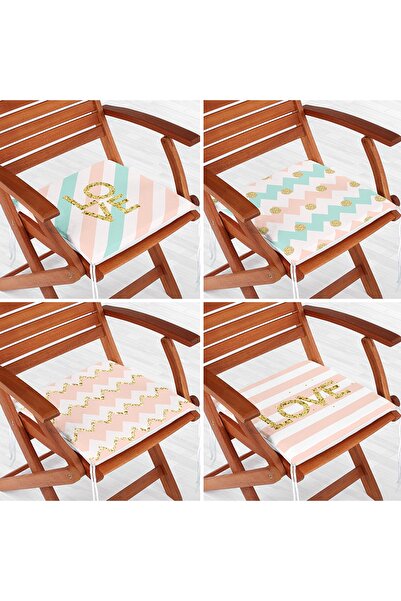 Realhomes Набір з 4 сучасних стільців з білим фоном, золотими деталями та нап...