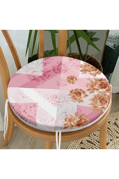 Realhomes Summer Special Series Digital Printed Modern Round Zippered Chair Cushion