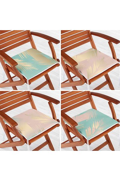 Realhomes 4-Piece Soft Colored Special Design Decorative Zippered Chair Cushion Set