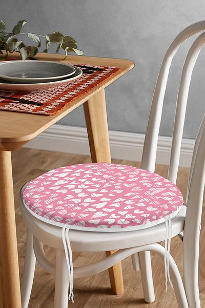 Realhomes Valentine's Day Themed Special Design Digital Printed Modern Round Zippered Chair Cushion