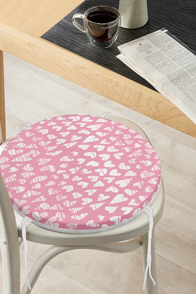 Realhomes Valentine's Day Themed Special Design Digital Printed Modern Round Zippered Chair Cushion