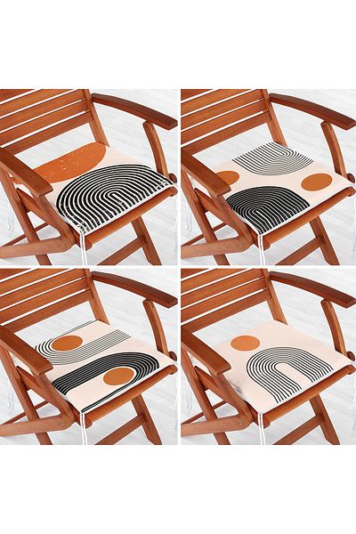 Realhomes 4-Piece Minimalist Design Modern Zippered Chair Cushion Set