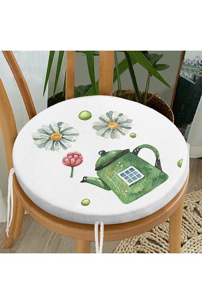 Realhomes Custom Design Modern Digital Printed Round Zippered Chair Cushion
