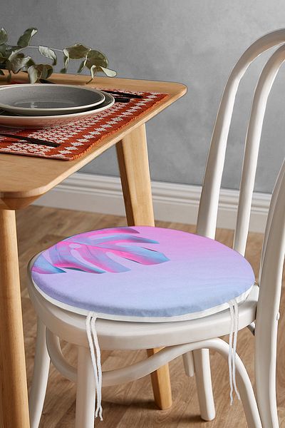 Realhomes Neon Floored Devet Base Motif Round Zippered Chair Cushion