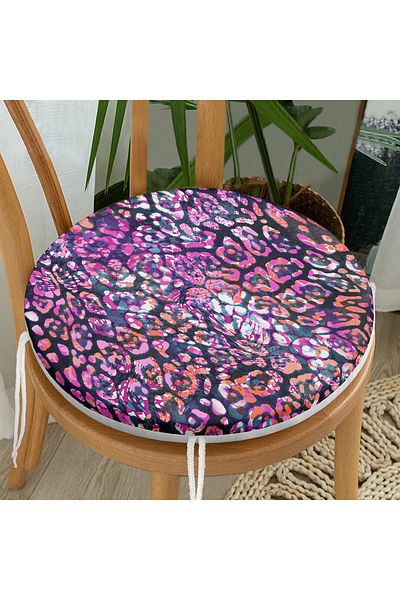 Realhomes Exclusive Digital Printed Modern Round Zippered Chair Cushion