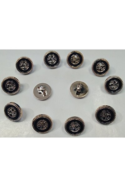 Elit Metalize Taşlı Kadın Gömlek Düğmesi-12 Adet