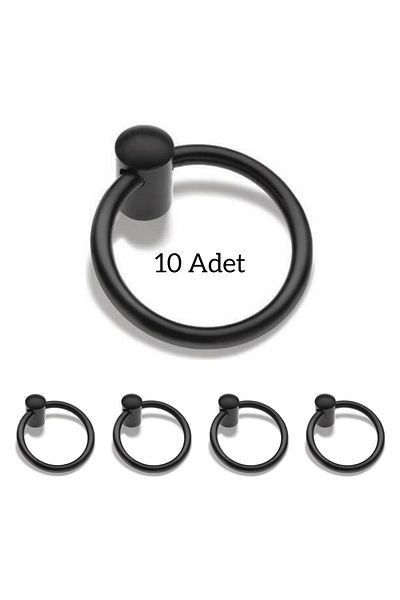 ARON (10 PCS) Ring Handle Black Nightstand Console Furniture Dresser TV Unit Handle