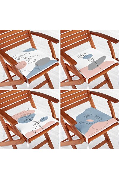 Realhomes Набір з 4-х сучасних стільцевих подушок з малюнком жіночої силуету ...