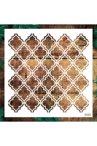 STENCİLTASARIM Stencil Tasarım R051- Dekoratif Duvar, Fayans Ve Eşya Boyama Ş...