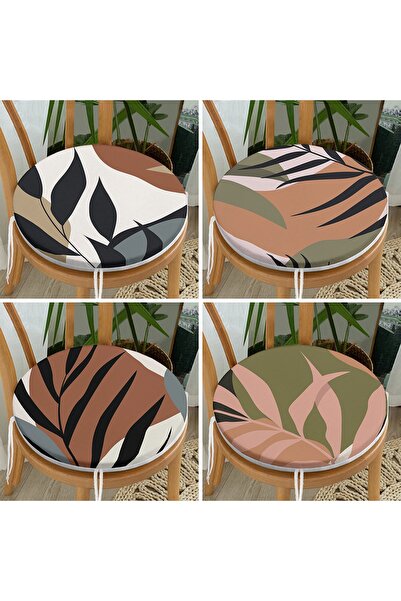 Realhomes Σετ 4 μαξιλαριών καρέκλας με στρογγυλό φερμουάρ με ψηφιακή εκτύπωση...