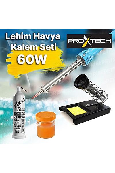 PROXTECH Full Takım 60w Lehim Makinesi - Kalem Havya -leyim Tel -pasta Stand -silikon Tabancası,lehim Pompası