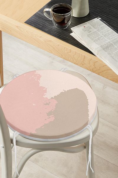 Realhomes Abstract Tarazda Pastel Colored Digital Printed Special Colored Round Zippered Chair Cushion
