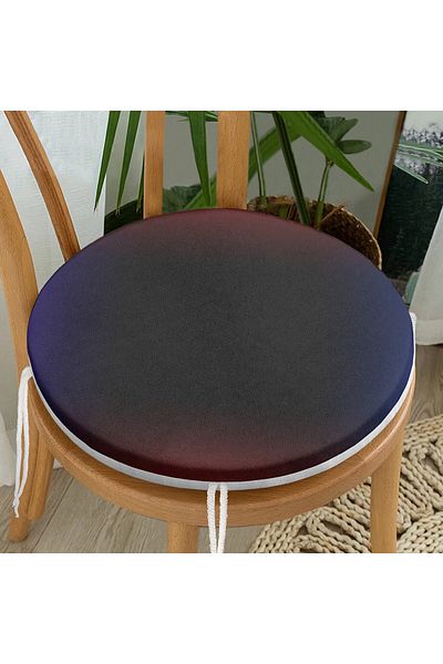 Realhomes Red Navy Blue Abstract Style Special Design Digital Printed Round Zippered Chair Cushion
