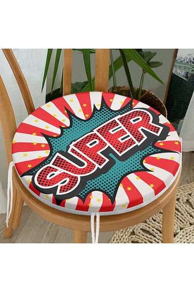 Realhomes Retro Super Design Digital Printed Modern Round Zippered Chair Cushion