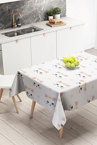 Nish & Royal Special Design Digital Printed Tablecloth with Cat Suret