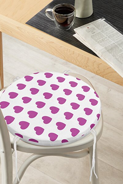 Realhomes Крісло з цифровим принтом у вигляді серця та круглим застібкою-блис...