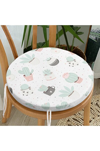 Realhomes Сучасна кругла подушка для стільця з цифровим принтом у вигляді как...