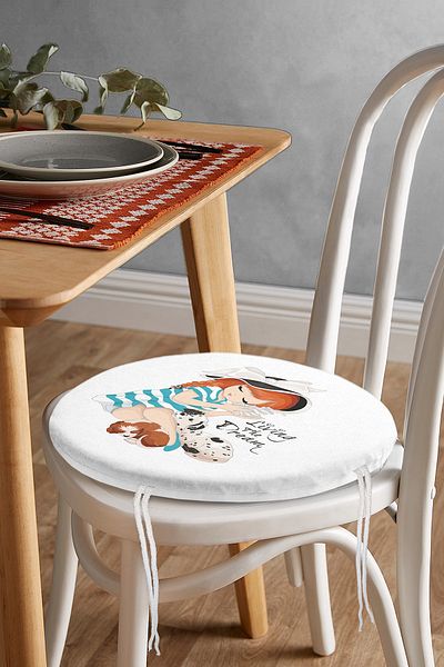 Realhomes Living The Dream Written Modern Round Zippered Chair Cushion