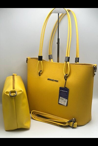 mıchael polo Deri Damarlı Makyaz Çantalı