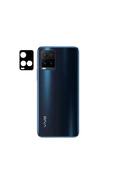 Coverzone 3D Curve Camera Glass Black Compatible for Vivo Y21s
