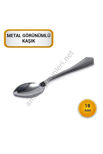 GİZPAK Metal Görünümlü Kaşık 18 Adet