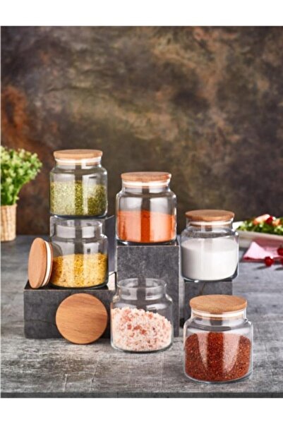 Rossel Premium 500ml 6-Piece Glass Jar with Bamboo Lid - Vacuumed