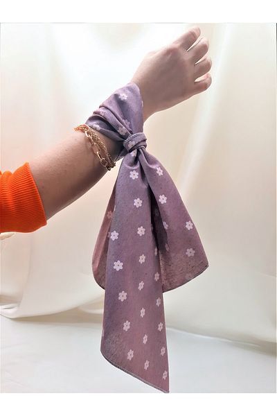 TÜKKAN ACCESSORİES Purple Daisy Bandana