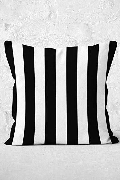 Nish & Royal Black and White Striped Decorative Pillow Cushion Cover