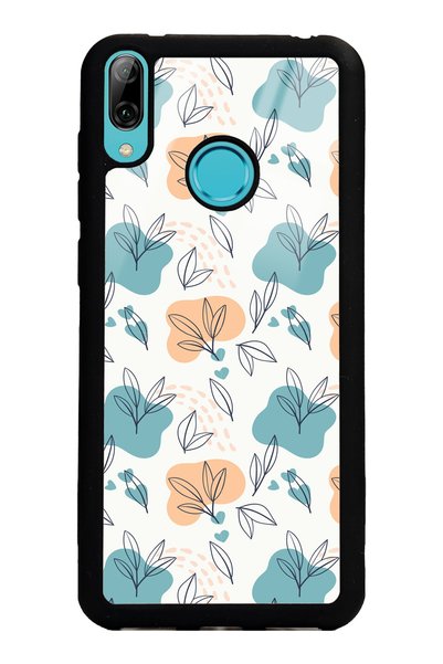 Spoyi Huawei Y7 (2019) Glossy Phone Case with Tiny Leaves Design