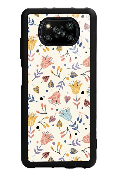 Spoyi Xiaomi Poco X3 Beyaz Bindanlı Tasarımlı Glossy Telefon Kılıfı